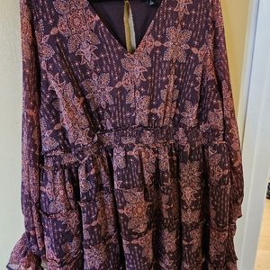 Torrid Size 2 Mini Lurex Chiffon Tiered Dress